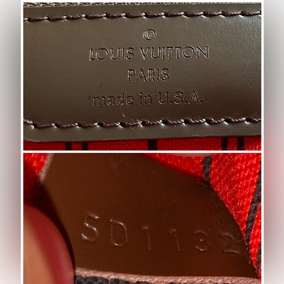 Authentic Louis Vuitton Neverfull damier ebene red - Picture 6 of 16